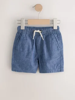 Shorts|Shorts|Next Chambray blauw - Shorts met trekkoord (3mnd-7jr)