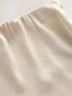Rokken*Next - Satijn Midi-rok met kanten afwerking Champagne-goud