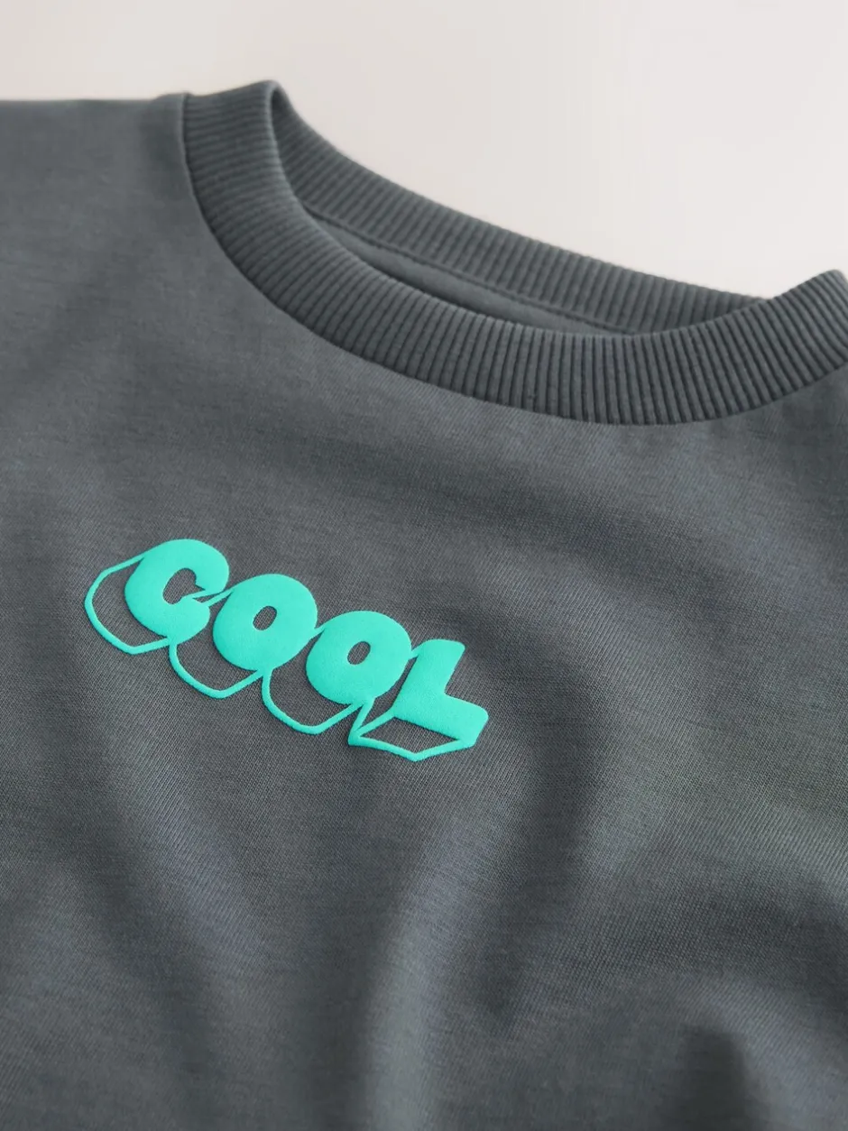 T-Shirts|Tops|Next Charcoal Grey Cool Slogan - Short Sleeve Small Graphic T-Shirt (3mths-7yrs)