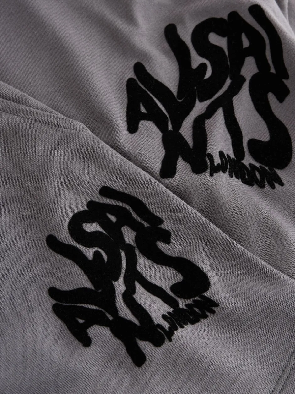 Shorts*smALLSAINTS - Orlando T-Shirt and Sweat Shorts Set Charcoal Grey/Flocked