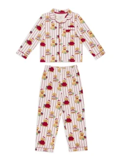 Nachtkleding En Pyjama's|Pyjama's*Chelsea Peers Cotton Chip the Christmas Cockapoo Dog Print Long Pyjamas Set