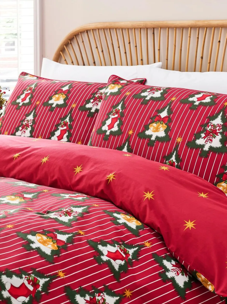 Merkbeddengoed*Chelsea Peers Cotton Christmas Tree Stripe Bedding Set