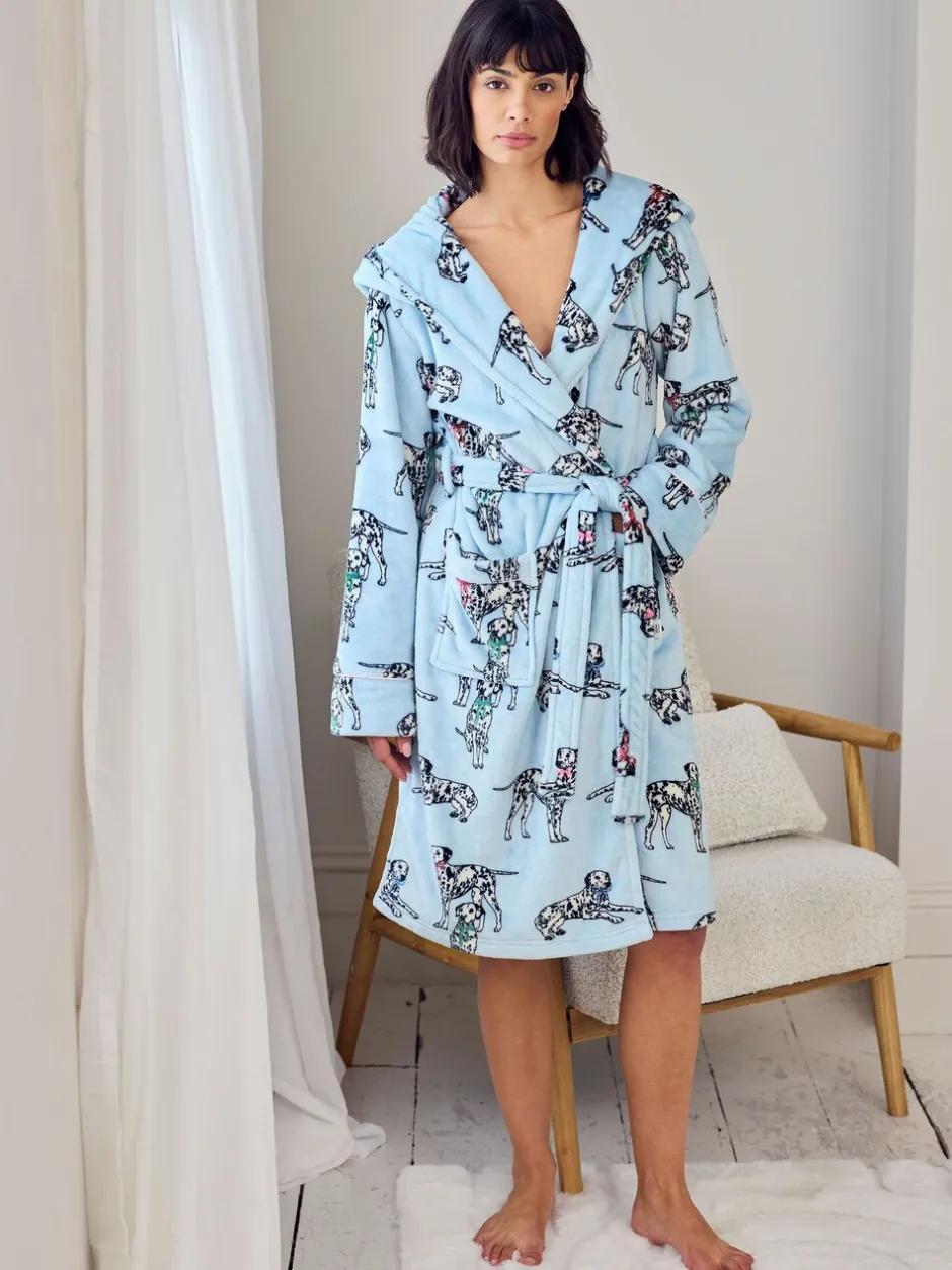 Badjassen|Chelsea Peers Fleece Dalmatian Dogs Print Dressing Gown