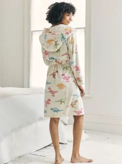 Badjassen|Chelsea Peers Fleece Dinosaur Print Dressing Gown