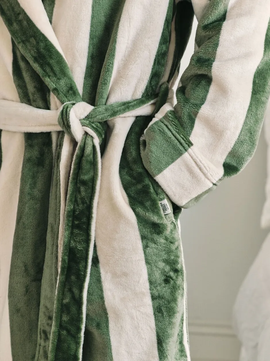 Kamerjassen En Badjassen*Chelsea Peers Fleece Stripe Hooded Dressing Gown