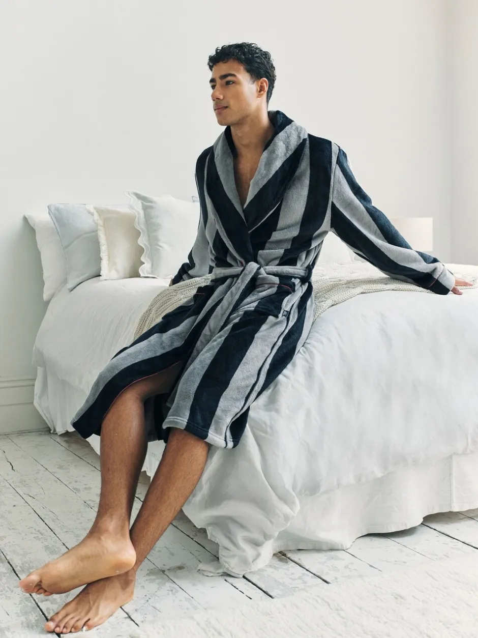 Kamerjassen En Badjassen*Chelsea Peers Fleece Stripe Dressing Gown