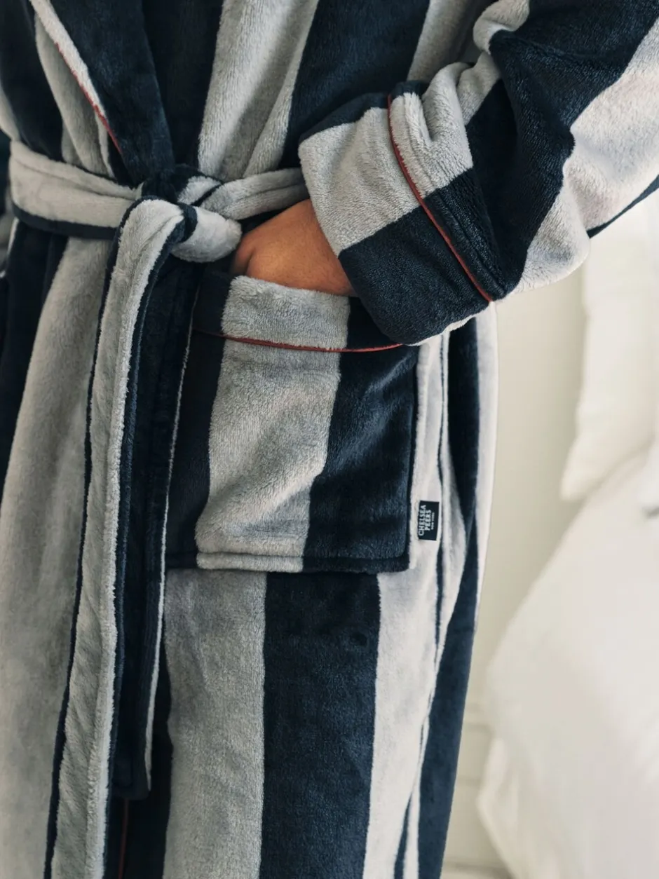 Kamerjassen En Badjassen*Chelsea Peers Fleece Stripe Dressing Gown