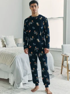 Pyjama's|Loungewear|Chelsea Peers Padel Tennis Tiger Print Long Pyjamas Set