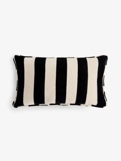 Kussentjes En Plaids|Kussentjes En Plaids*Next Chenille gestreept kussen Zwart/wit
