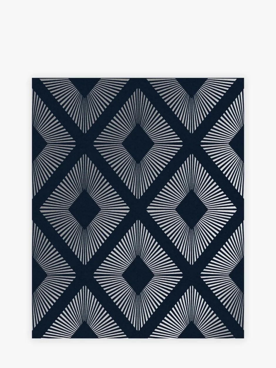 Behang|Next Chique geometrisch ruitbehang 10M Donkerblauw