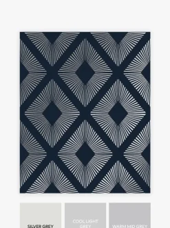Behang|Next Chique geometrisch ruitbehang 10M Donkerblauw