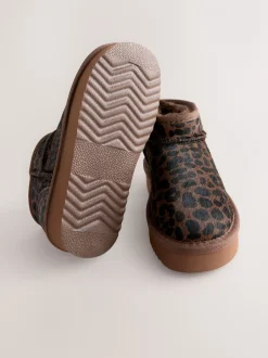 Boots*Next Chocolade Bruin luipaard Print - Lage schoenen mini warmgevoerde waterafstotende suède Boots
