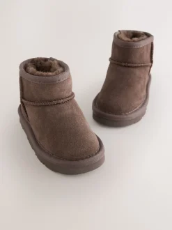 Boots*Next Chocolade Bruin Waterafstotend - Suède instaplaarzen