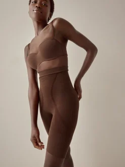 Shapewear|Next - Vormgevende naadloze slip voor gladdere dijen met stevige buikcorrectie Chocolade nude