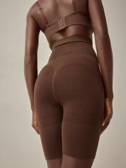 Shapewear|Next - Vormgevende naadloze slip voor gladdere dijen met stevige buikcorrectie Chocolade nude