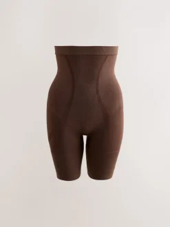 Shapewear|Next - Vormgevende naadloze slip voor gladdere dijen met stevige buikcorrectie Chocolade nude