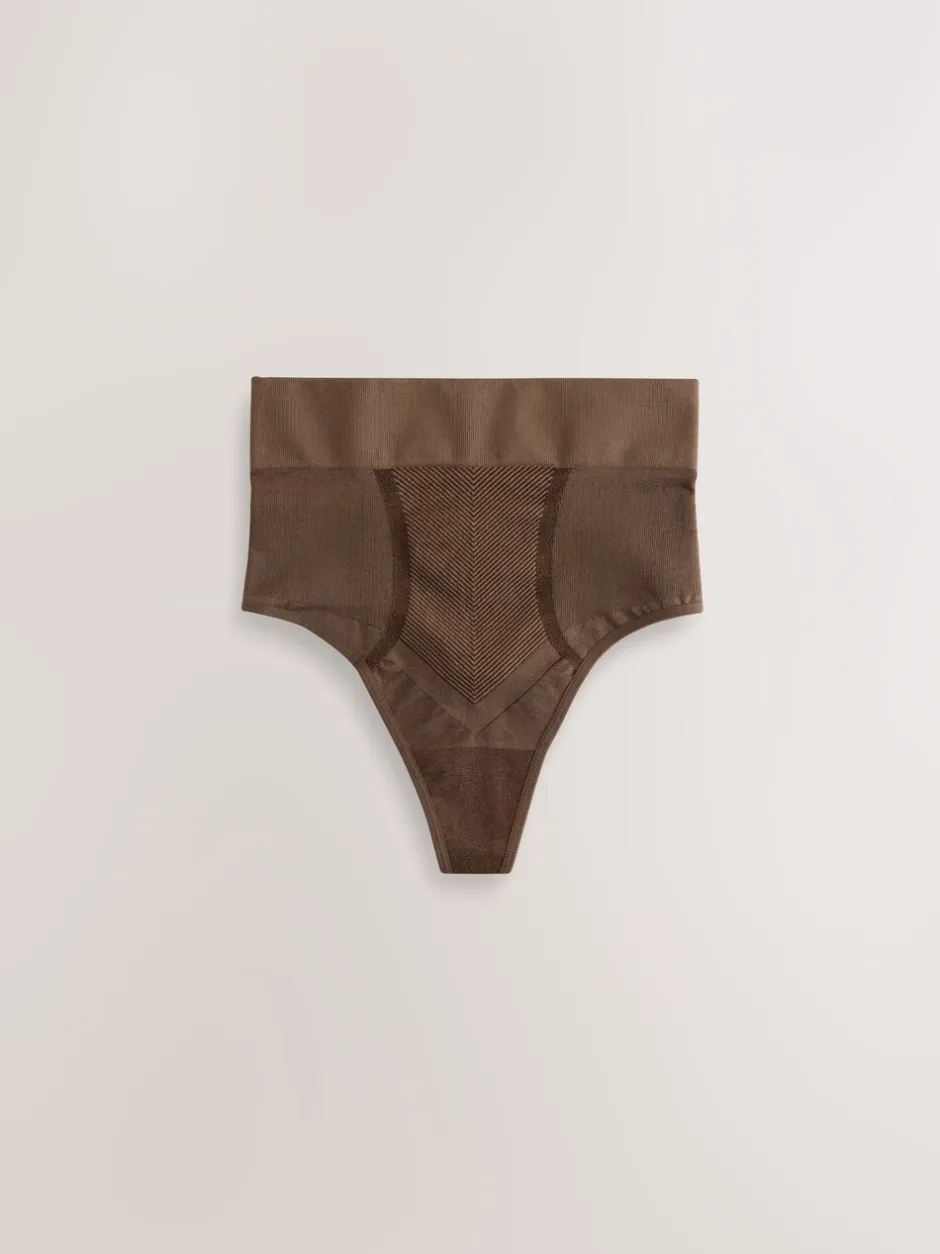 Shapewear*Next - Vormgevende naadloze slip voor gladdere dijen met stevige buikcorrectie Chocolade nude