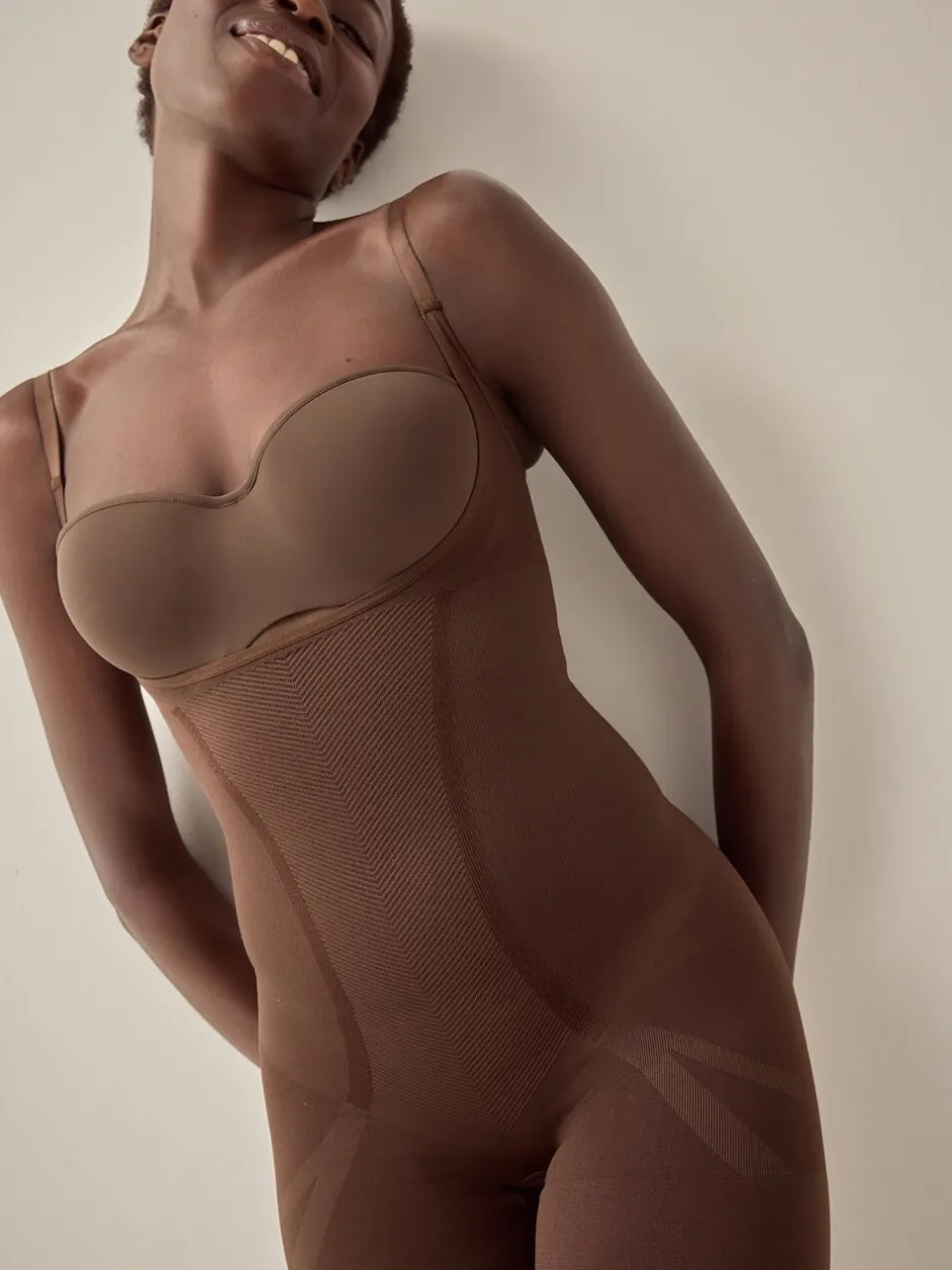 Shapewear|Next - Wear Your Own Bra - Body met sterke buikcorrectie Chocolade nude