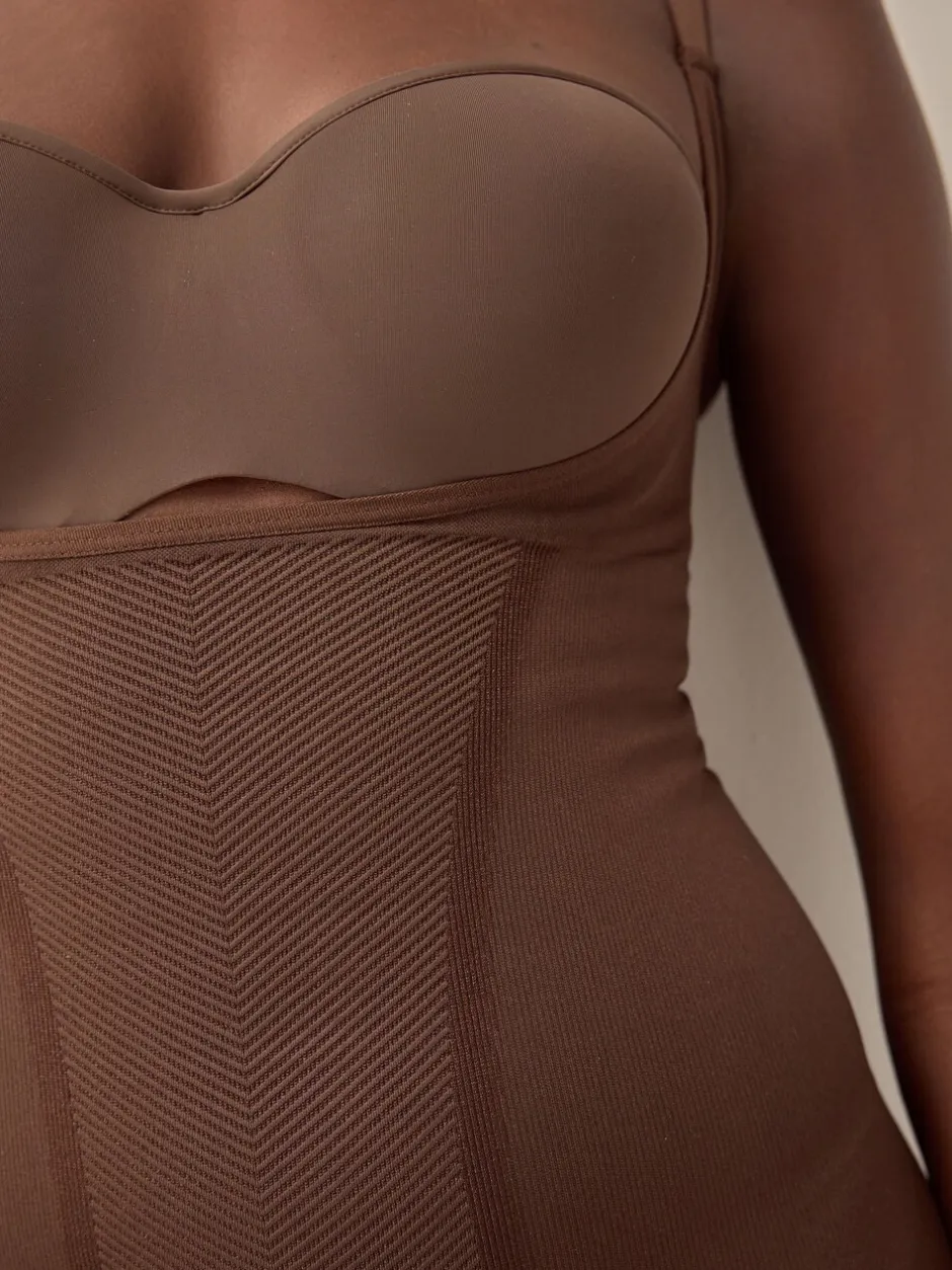 Shapewear|Next - Wear Your Own Bra - Body met sterke buikcorrectie Chocolade nude