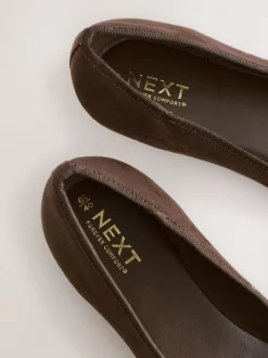 Ruimvallend En Extraruimvallend|Lage Schoenen*Next Chocoladebruin - Ballerina's met ronde neus