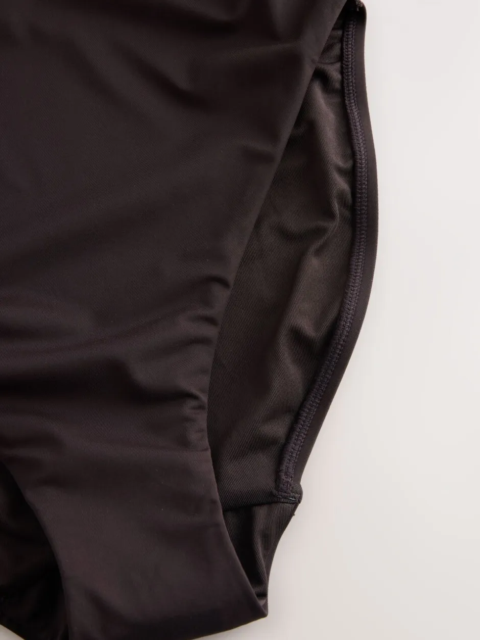 Badkleding|Next Chocoladebruin - Buikcorrigerend DD+ badpak met beugels en ronde hals