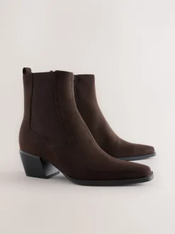 Ruimvallend En Extraruimvallend*Next - Chelsea-stijl western cowboy Boots Chocoladebruin