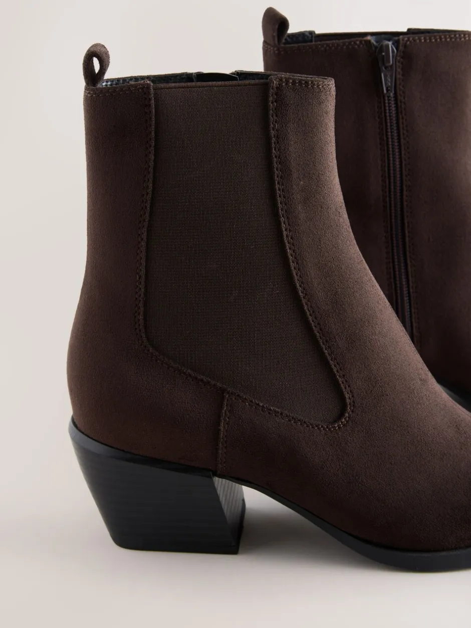 Ruimvallend En Extraruimvallend*Next - Chelsea-stijl western cowboy Boots Chocoladebruin