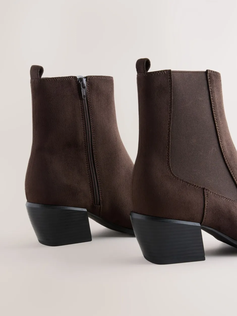 Ruimvallend En Extraruimvallend*Next - Chelsea-stijl western cowboy Boots Chocoladebruin