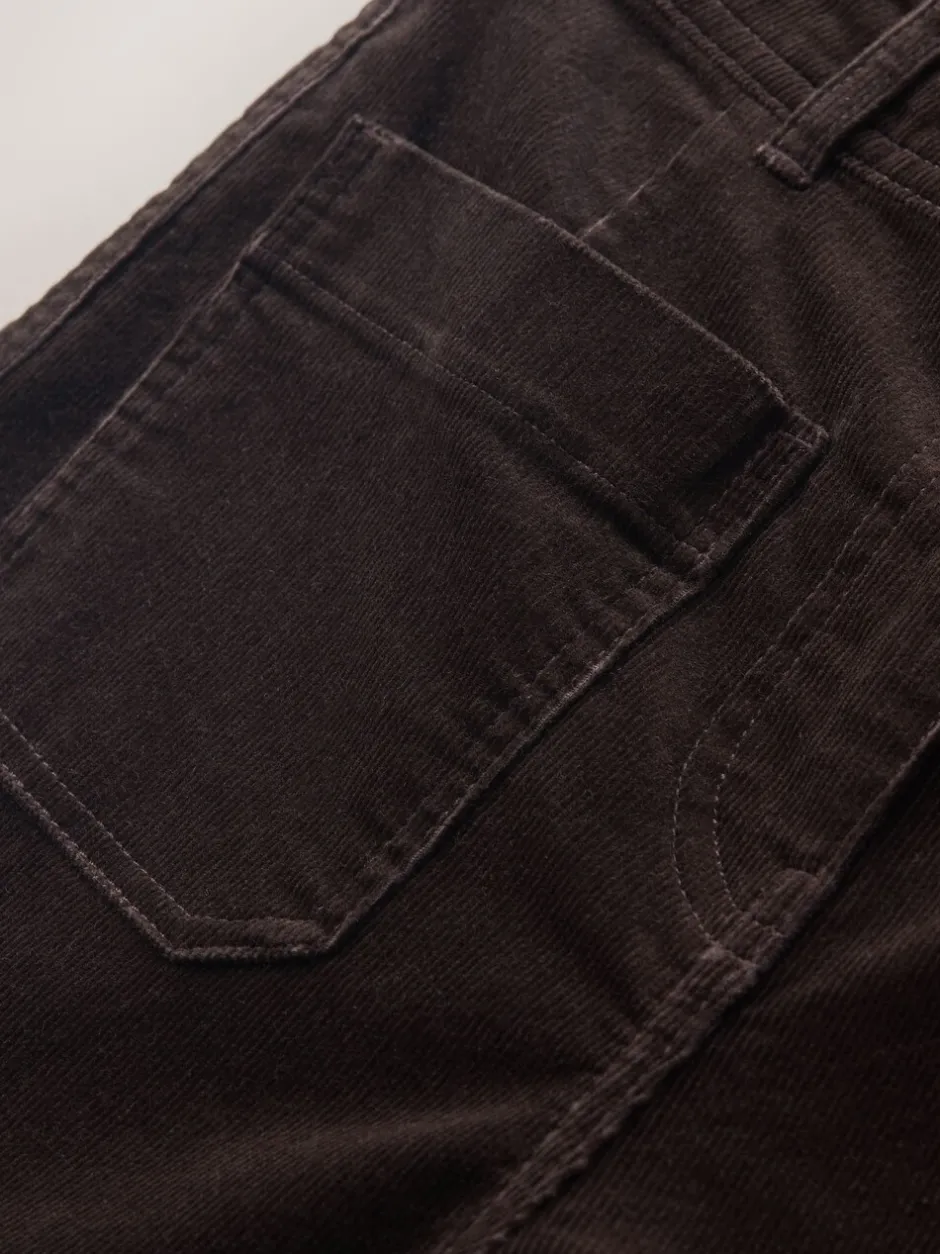 Broeken*Next - Cord Wide Leg Cropped Trousers Chocoladebruin