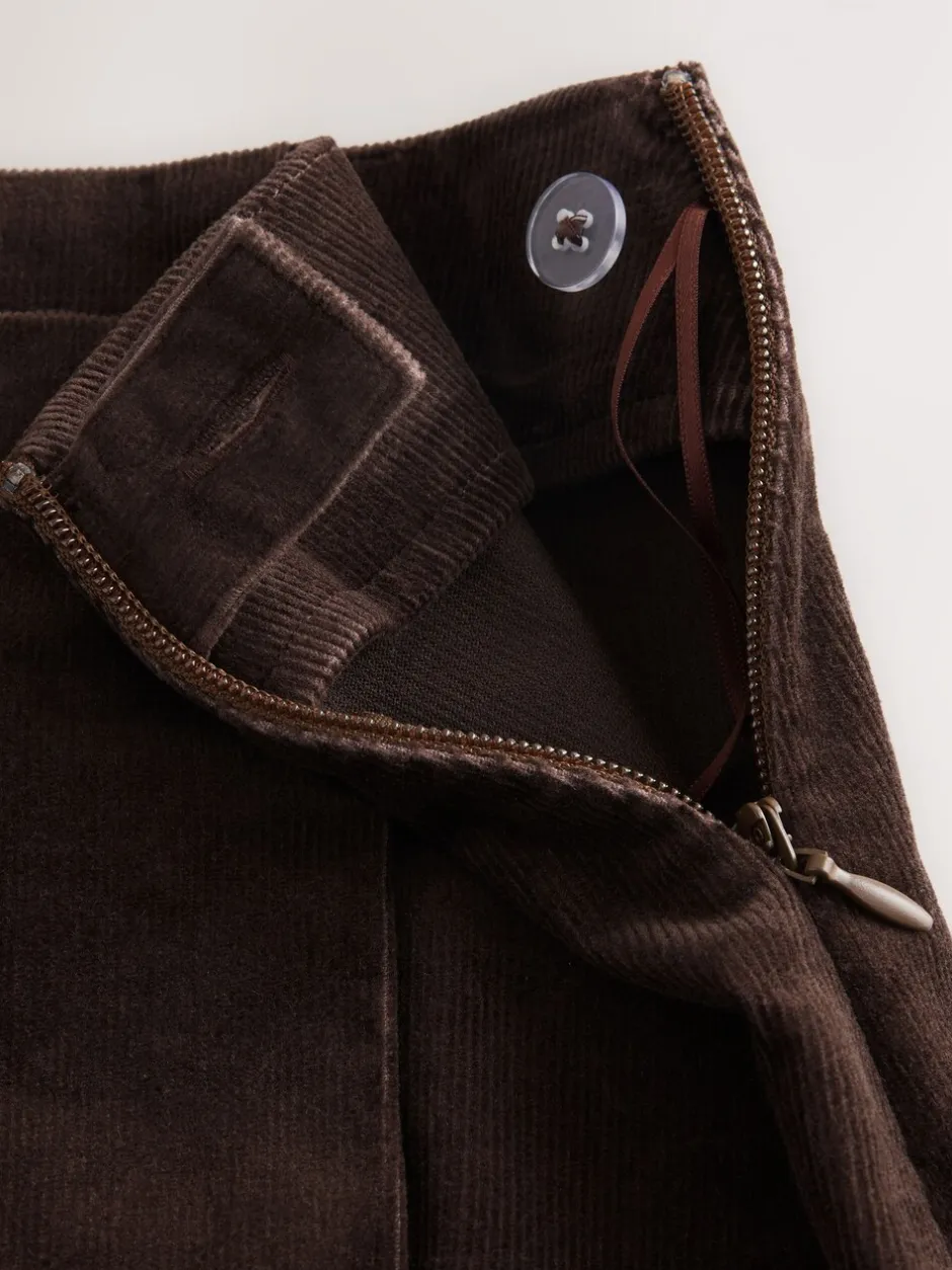 Rokken*Next - Corduroy mini-wikkelrok Chocoladebruin