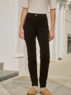 Broeken|Next - Corduroy skinny broek Chocoladebruin