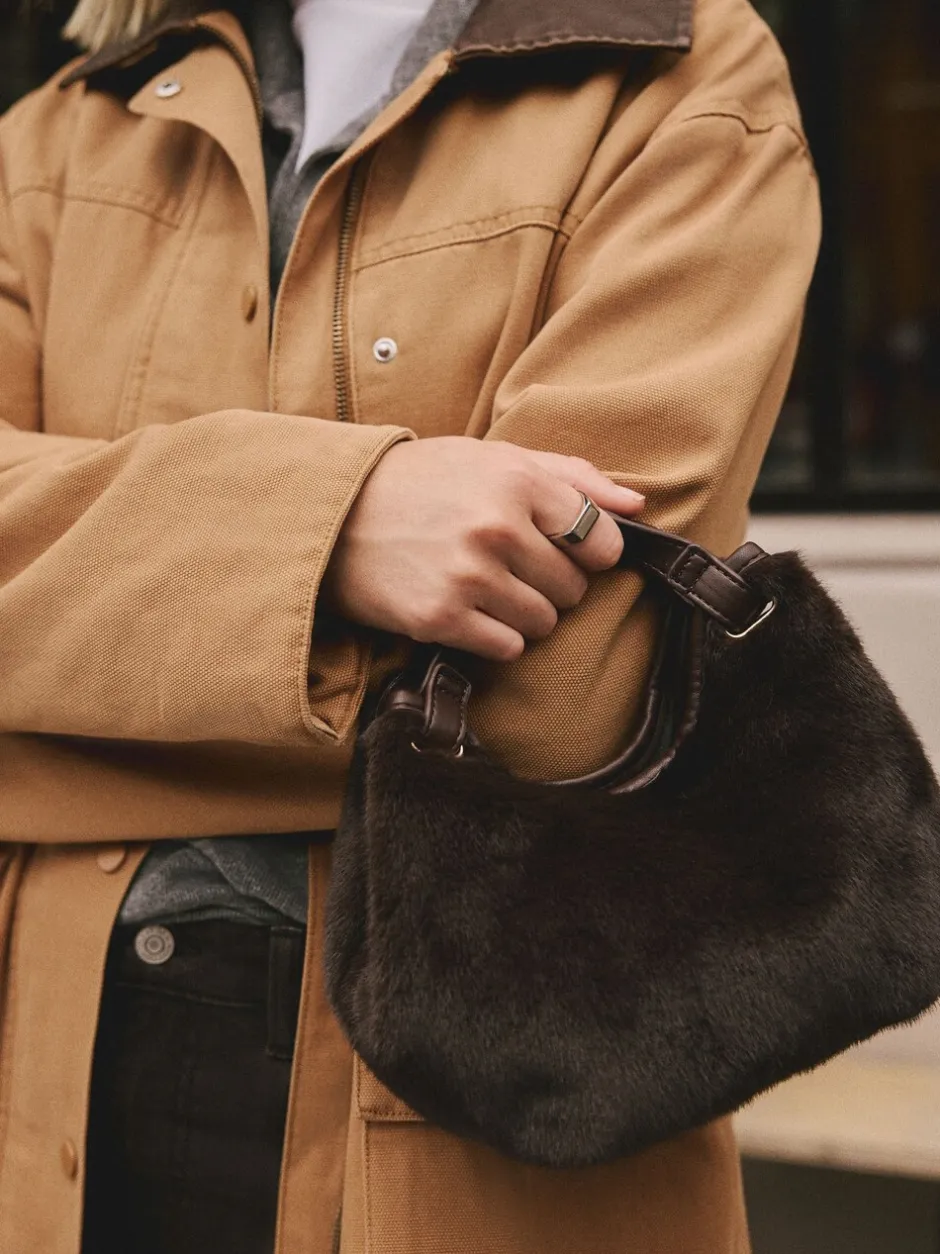 Tassen En Portemonnees|Next - Crossbodytas van imitatiebont Chocoladebruin