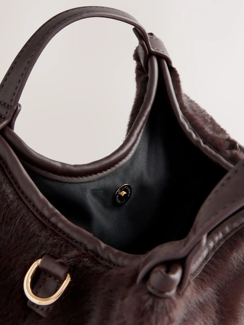 Tassen En Portemonnees|Next - Crossbodytas van imitatiebont Chocoladebruin