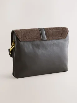 Tassen En Portemonnees*Next - Crossbodytas met imitatie krokodillenleer Chocoladebruin