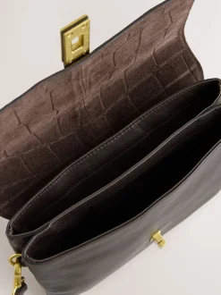 Tassen En Portemonnees*Next - Crossbodytas met imitatie krokodillenleer Chocoladebruin