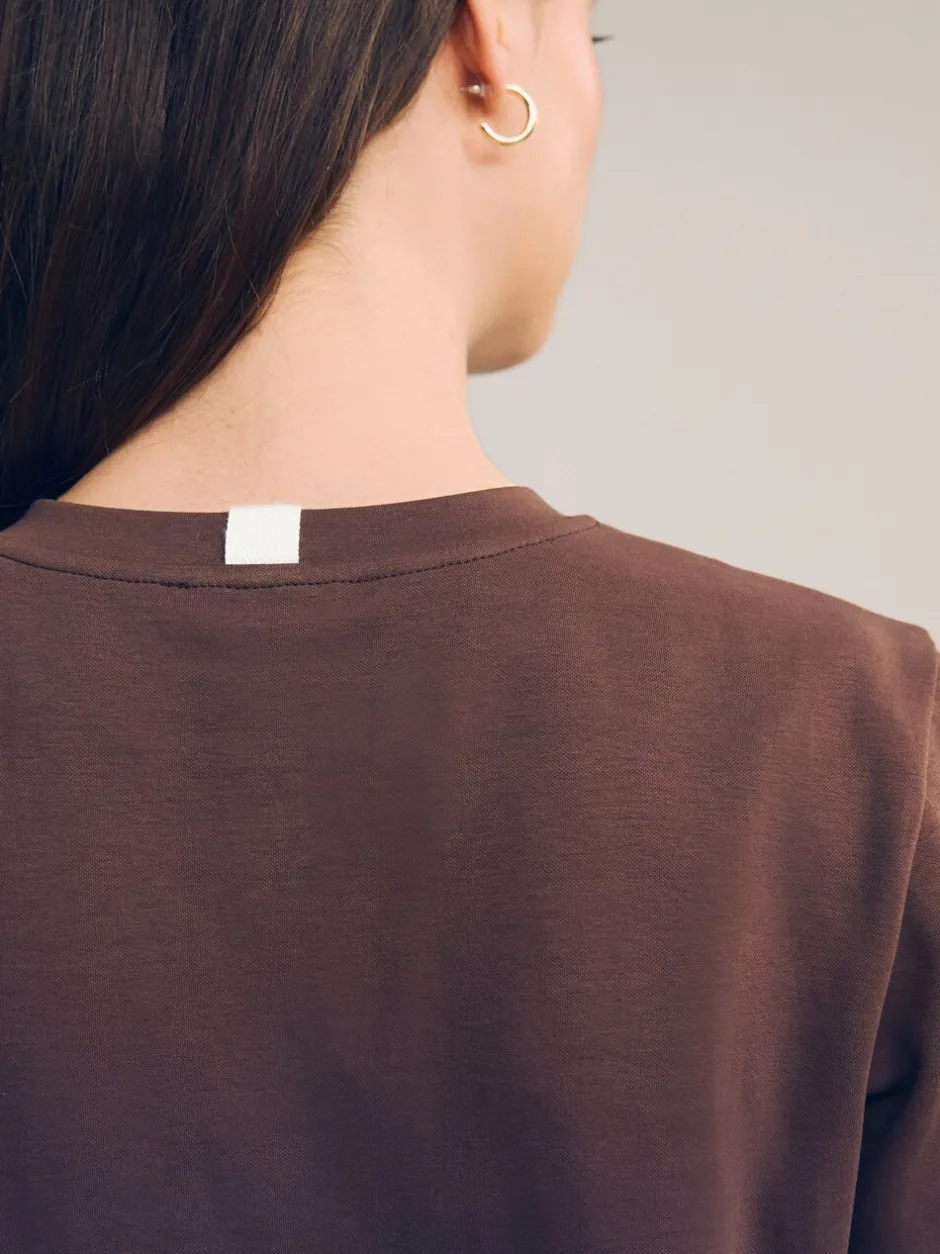 Tops En T-Shirts*Next Chocoladebruin - Dik T-shirt met ronde hals en korte mouwen
