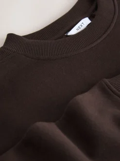 Hoody's En Sweatshirts*Next Chocoladebruin - Essentials sweatshirt met relaxte pasvorm, lange snit en zakken