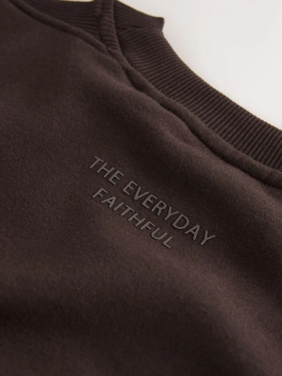 Hoody's En Sweatshirts*Next Chocoladebruin - Essentials sweatshirt met relaxte pasvorm, lange snit en zakken