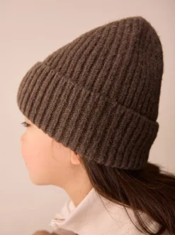Mutsen, Handschoenen En Sjaals|Next Chocoladebruin - Fluffy beanie-muts (1-16jr)