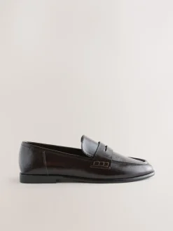 Lage Schoenen|Next - Forever Comfort® Penny loafers met ronde neus Chocoladebruin