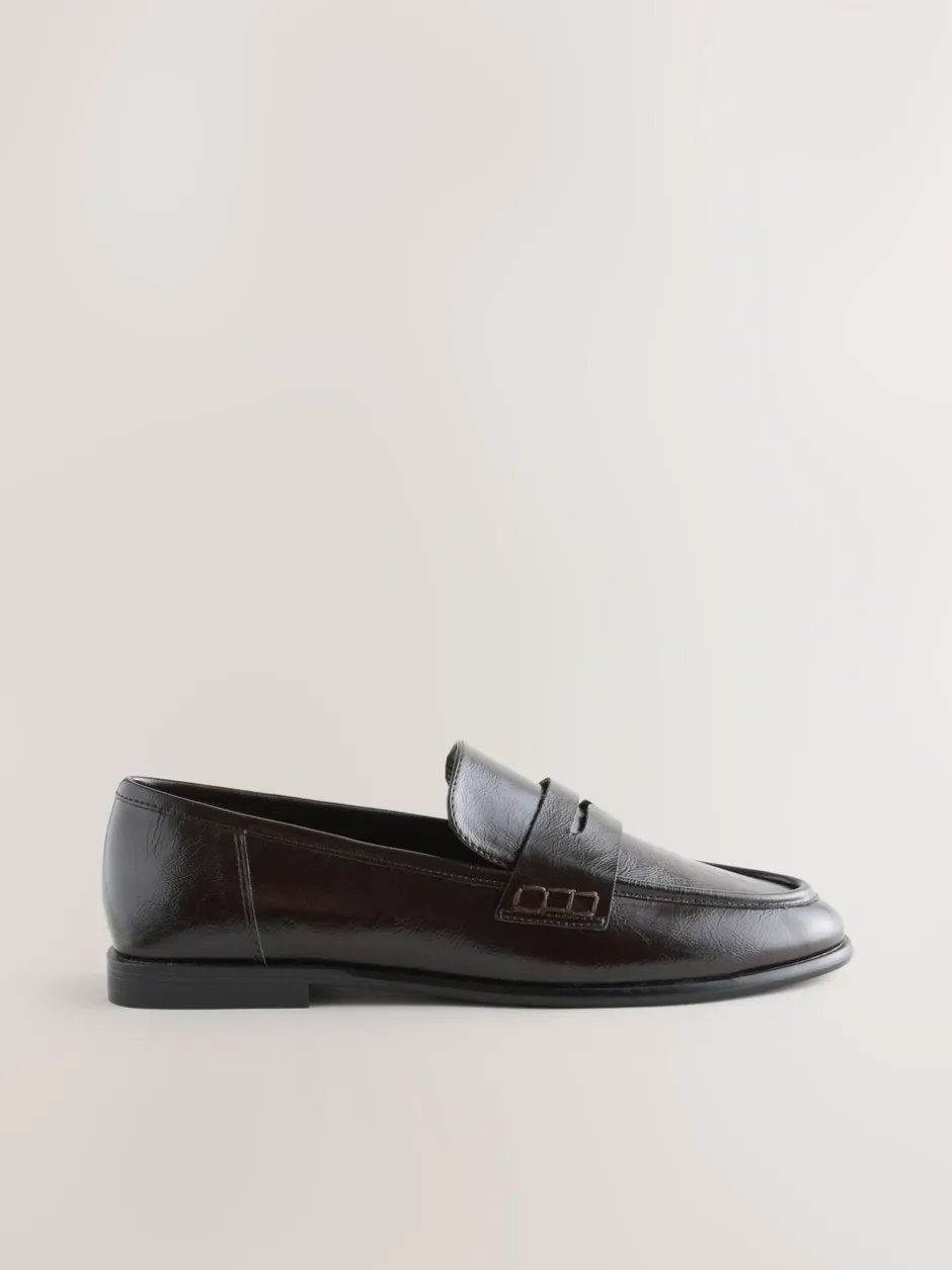Lage Schoenen|Next - Forever Comfort® Penny loafers met ronde neus Chocoladebruin