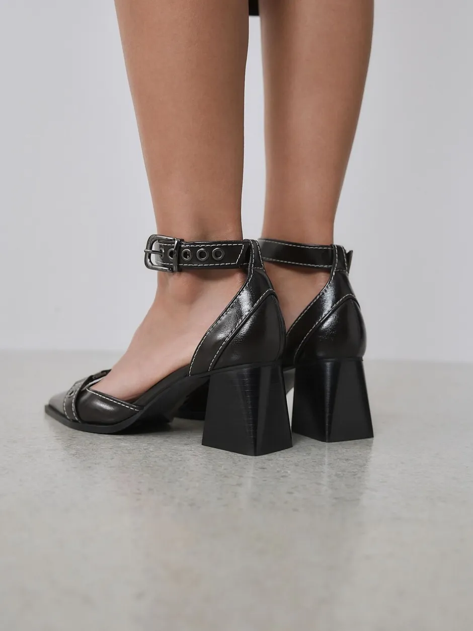 Schoenen Met Hakken|Next - Forever Comfort® Point Toe Buckle Block Heels Chocoladebruin