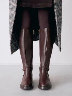 Ruimvallend En Extraruimvallend|Boots*Next - Forever Comfort® rijlaarzen met gesp Chocoladebruin