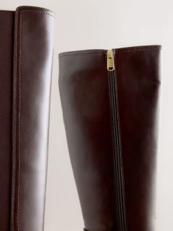 Ruimvallend En Extraruimvallend|Boots*Next - Forever Comfort® rijlaarzen met gesp Chocoladebruin