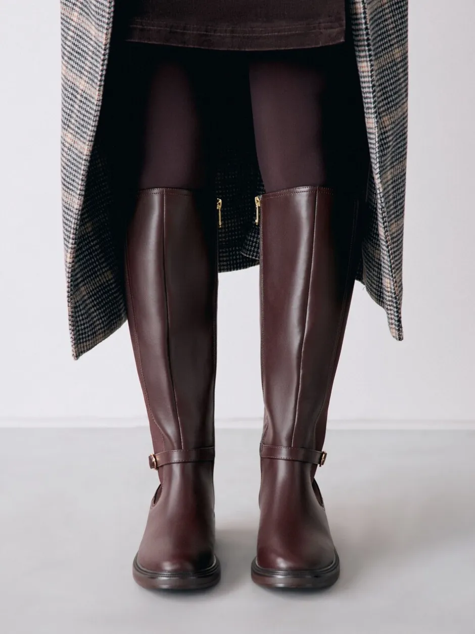 Ruimvallend En Extraruimvallend|Boots*Next - Forever Comfort® rijlaarzen met gesp Chocoladebruin