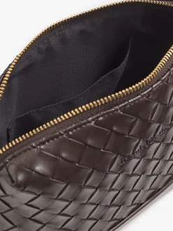 Tassen En Portemonnees|Friends Like These - Weave Knotted Handle Cross-Body Bag Chocoladebruin