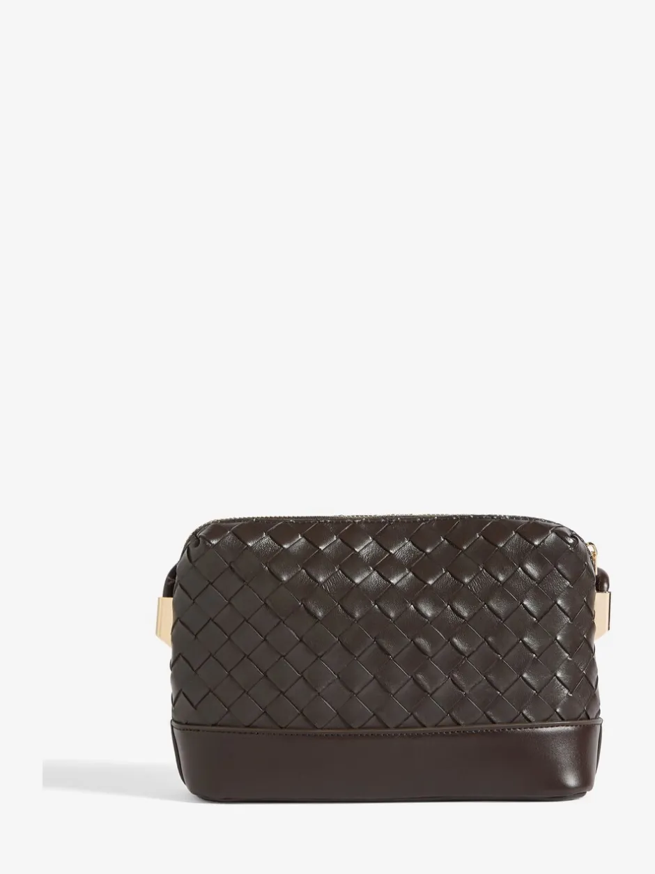 Tassen En Portemonnees|Friends Like These - Weave Knotted Handle Cross-Body Bag Chocoladebruin