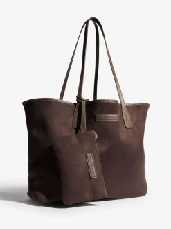 Tassen En Portemonnees|Friends Like These - Faux Suede Soft Tote Bag Chocoladebruin