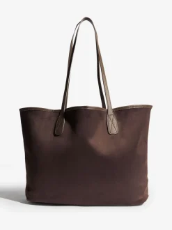 Tassen En Portemonnees|Friends Like These - Faux Suede Soft Tote Bag Chocoladebruin