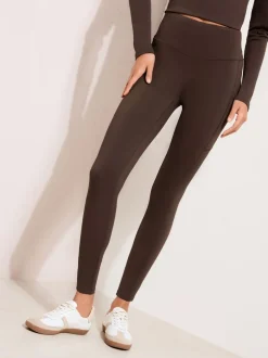 Sportkleding|Leggings En Joggingbroeken|Friends Like These - Studio High Waist Leggings Chocoladebruin
